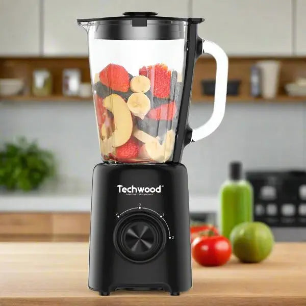 BLENDER TECHWOOD BOL EN VERRE 1.5 LITRES 500 W - NOIR TECHWOOD